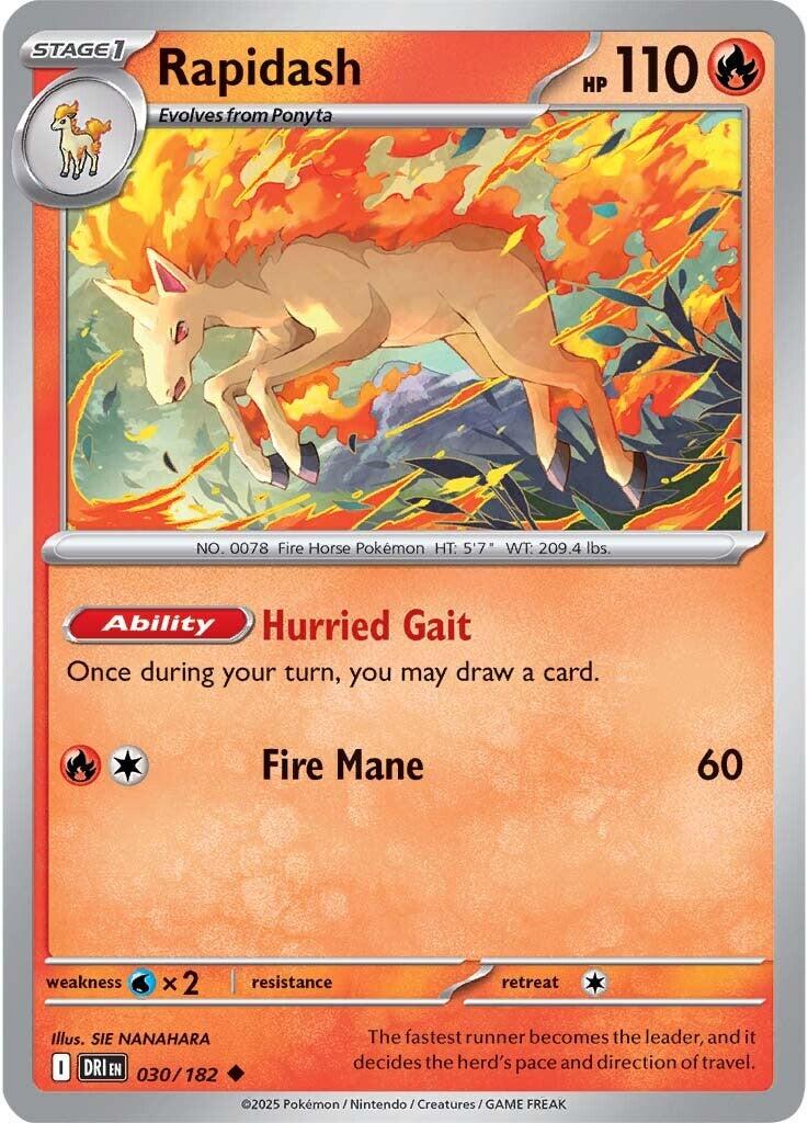 Destined Rivals Rapidash Pokémon card